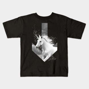 Unicorn in Snow Kids T-Shirt